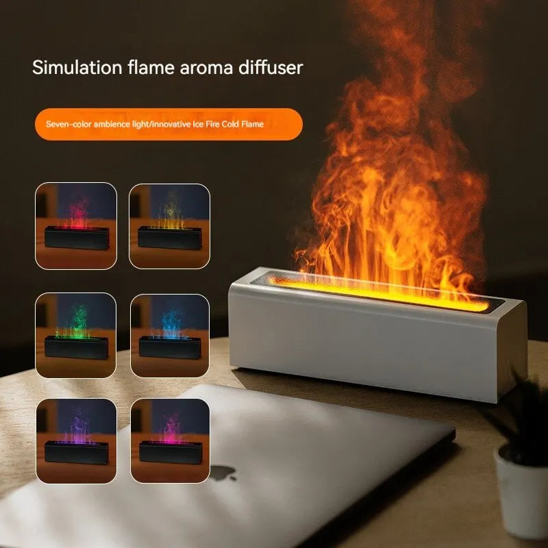 Colorful Flame USB Diffuser – Fragrance & Humidifier for Home or Office