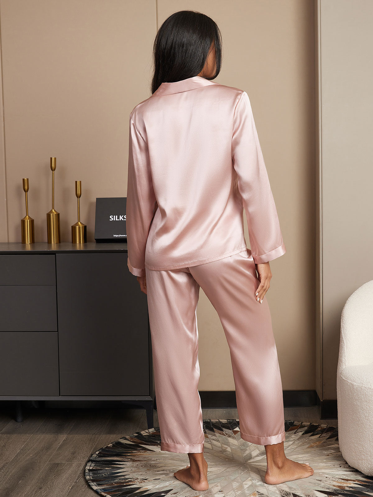 Pure Silk Button Up Women's Pajamas